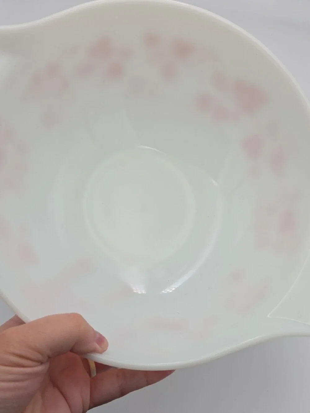 Pyrex White Mixing Bowl with Orange Floral Pattern